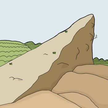 Wilderness rock outcropping in desert cartoon background