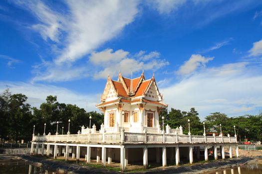 Beautiful Thai temple style and buddhist art decoration in Thailand.