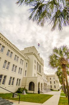 The old Citadel capus buildings in Charleston south carolina