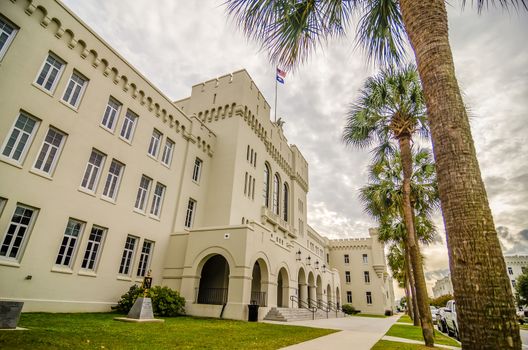 The old Citadel capus buildings in Charleston south carolina