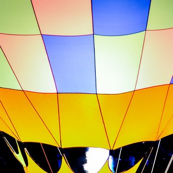 Colorful hot air balloon lines and curves