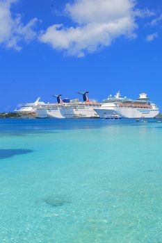 Bahamas pier landscape in Nassau city , Caribbean