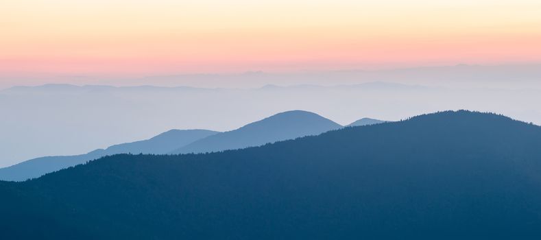 Nice sunset over mountains