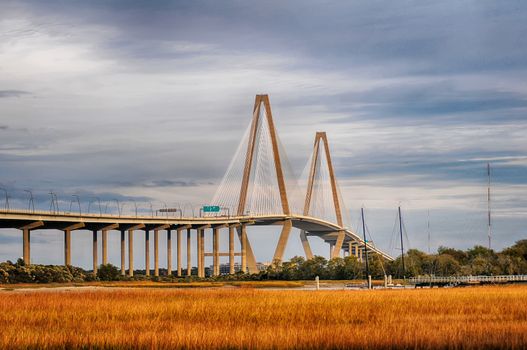 The Arthur Ravenel Jr. Bridge that connects Charleston to Mount Pleasant in South Carolina.