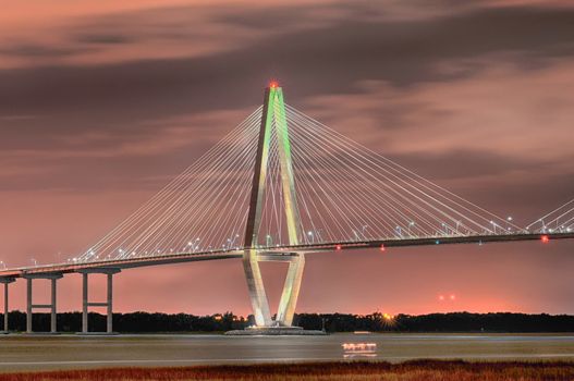 The Arthur Ravenel Jr. Bridge that connects Charleston to Mount Pleasant in South Carolina.