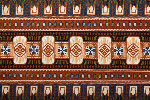 Colorful elaborate handmade embroidery of old greek traditional style