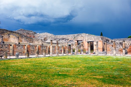 Ruins after the eruption of Vesuvius in Pompeii, Italy