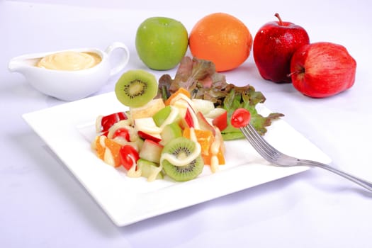 fresh Vegetables on the dish with isolate background