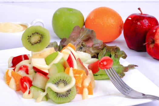 fresh Vegetables on the dish with isolate background