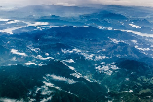 green nature of bird eye view