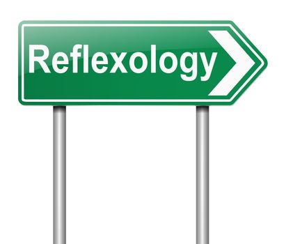 Illustration depicting a sign with a reflexology concept.