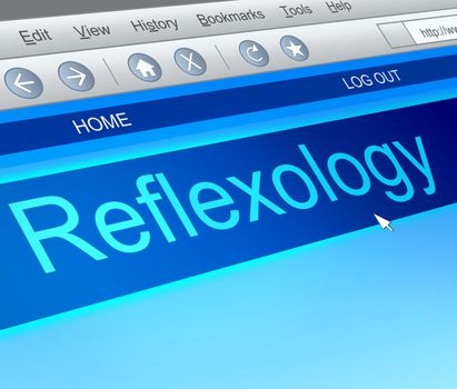 Illustration depicting a computer screen capture with a reflexology concept.