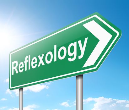 Illustration depicting a sign with a reflexology concept.