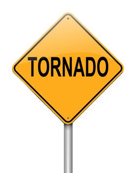 Illustration depicting a sign with a tornado concept.