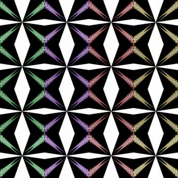 Digital computer graphic - abstraction seamless ornament with fractals for design.