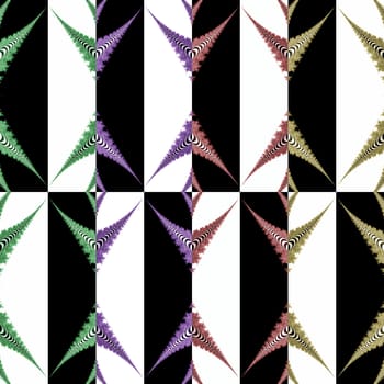 Digital computer graphic - abstraction seamless ornament with fractals for design.