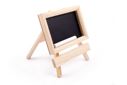 Small blackboard on easel with large space for your copy text (announcement, offer, menu)