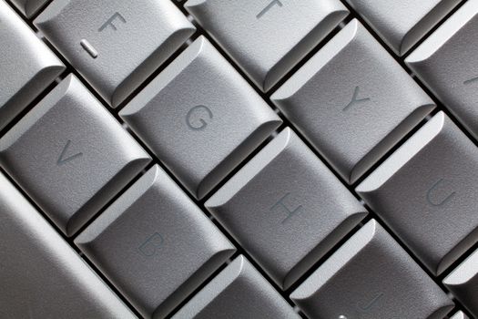 Keyboard of a notebook computer. White and black.