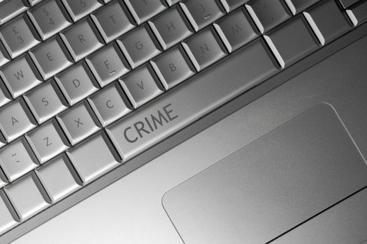 Keyboard of a notebook computer. White and black.