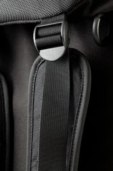 Details of black backpack