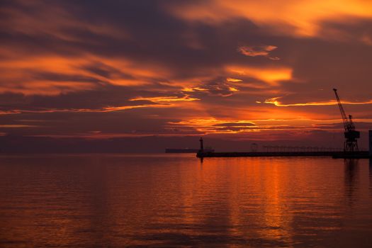 Sunset at the seaside of Thessaloniki - Greece