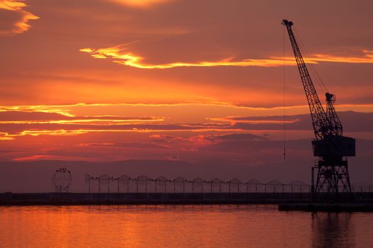 Sunset at the seaside of Thessaloniki - Greece