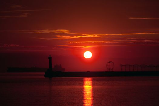 Sunset at the seaside of Thessaloniki - Greece