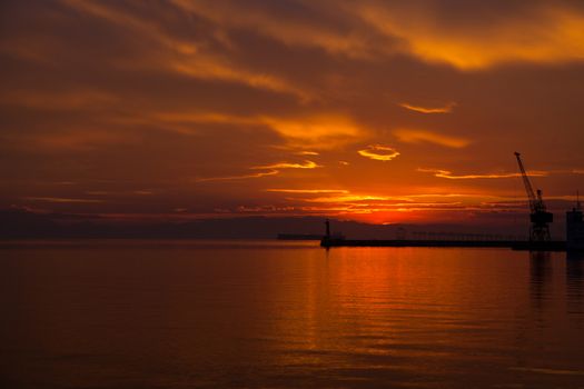 Sunset at the seaside of Thessaloniki - Greece