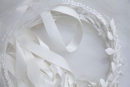 Bridal wreaths with ribbons