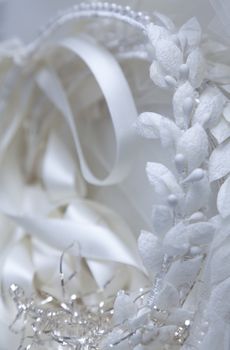 Bridal wreaths with ribbons