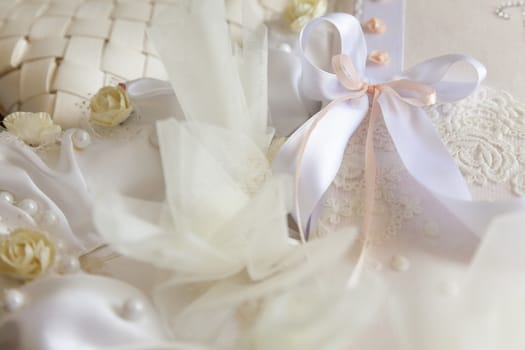 Wedding Book of Wishes decorated with ribbons and dried flowers