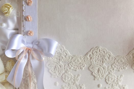 Wedding Book of Wishes decorated with ribbons and dried flowers