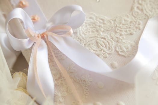 Wedding Book of Wishes decorated with ribbons and dried flowers