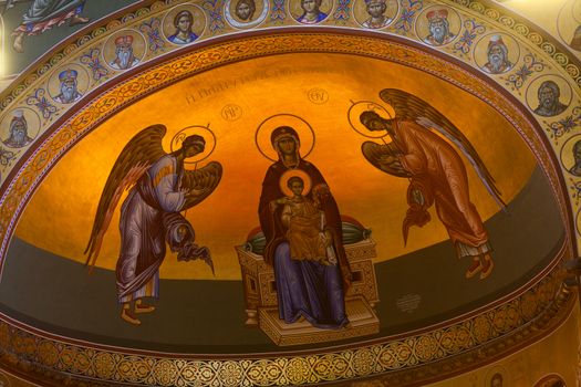 THESSALONIKI, GREECE - MARCH 16: Greek orthodox church interior, saint Demetrios of Thessaloniki on March16, 2012. It is part of the site Palaeochristian and Byzantine Monuments of Thessaloniki