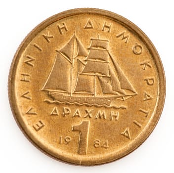 Drachma coin - Old currency of Greece