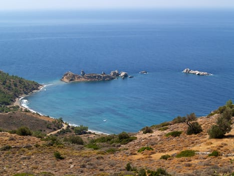 Beautiful beach on the island of Chios in Greece