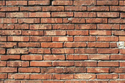 Bare brick wall texture closeup