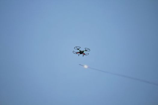 A quadcopter, also called a quadrotor helicopter, quadrotor is a multirotor helicopter that is lifted and propelled by four rotors. Quadcopters are classified as rotorcraft, as opposed to fixed-wing aircraft, because their lift is generated by a set of rotors (vertically oriented propellers).