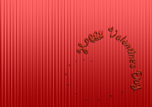 Glossy red three-dimensional inscription Happy Valentines Day on red background.