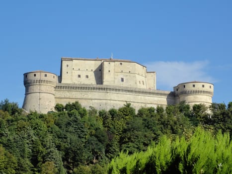 Medieval fortification in center Italy. Borgo di San Leo, Emilia Romagna