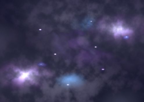 Far being shone nebula and star field against space. "Elements of this image furnished by NASA".