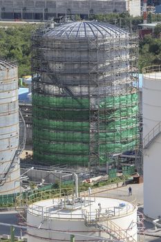 Under construction of Tank storage in industrial plant