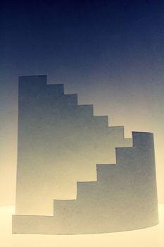 paper composition with stairs side view
