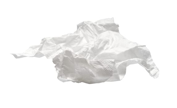 used napkin isolated on white. With clipping path