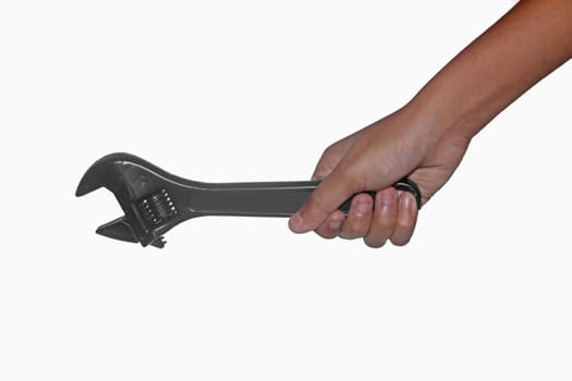 Work tool, Adjustable Wrench in Human Hand