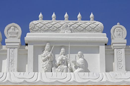 Statue of Lord Ram and Laxman with Shabari at Shrinath Mhaskoba Temple, Kodit, Sasvad, Maharashtra, India. Shabari is an elderly woman ascetic in the later versions of the Hindu epic Ramayana. She is described as an ardently devoted woman who received Rama's blessing due to her Bhakti to him.