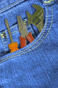 Work tools in Jeans Pocket