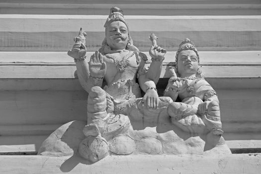 Sculpture of Lord Shiva-Parvati at Shrinath Mhaskoba Temple, Kodit, Sasvad, Maharashtra, India.
