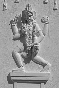Sculpture of Lord Shiva at Shrinath Mhaskoba Temple, Kodit, Sasvad, Maharashtra, India. Shiva meaning The Auspicious One, also known as Mahadeva, Great God, is a popular Hindu deity. Shiva is regarded as one of the primary forms of God.