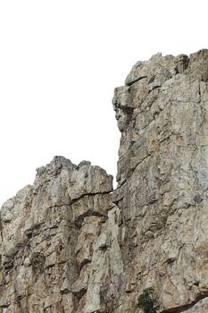 Big stone in nature to isolated with white background